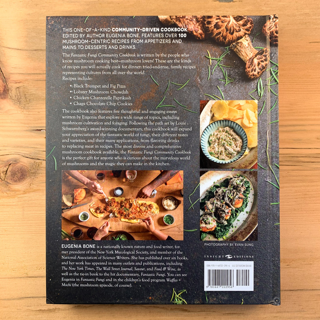 Back cover of cookbook with food photos and blurbs