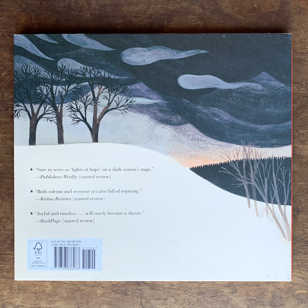 Back cover of The Shortest Day featuring a stylized dusky illustrated sky and several reviews.